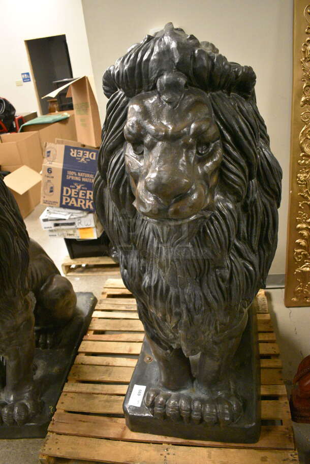 Bronze Lion Statue Signed by A. Barye 1832. 