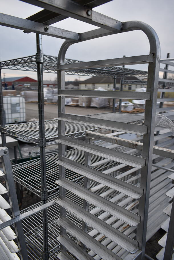Metal Commercial Pan Transport Rack w./ Rack Oven Guide on Commercial Casters. - Image 3 of 3