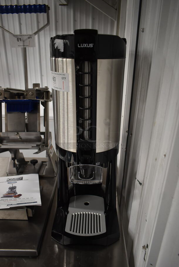BRAND NEW SCRATCH AND DENT! Fetco LGD-20 Luxus 2 Gallon Stainless Steel Coffee Dispenser with Stand. - Image 2 of 5