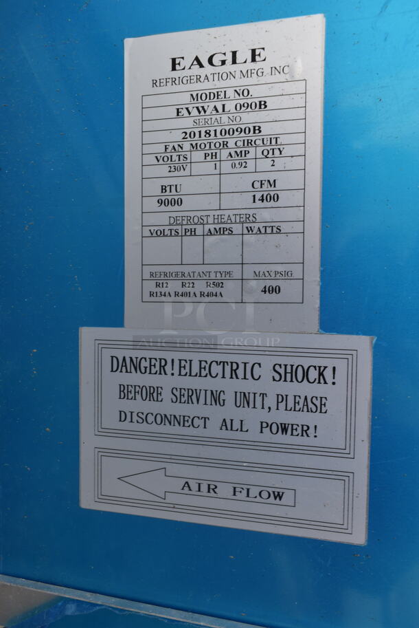 2 6'x8' Mr Winter Walk In Boxes - 1 Cooler and 1 Freezer w/ QTAJA7494ZXD-WC 200-230 Volt Compressor, QTAVA2490ZXN WC 220 Volt Compressor, Eagle EVWAL090B 230 Volt, 1 Phase Evaporator Fan and Eagle EVWEL090B 230 Volt, 1 Phase Evaporator Fan. Freezer Box Has a Floor, Cooler Box Does Not Have a Floor. 2 Times Your Bid! Picture of the Units Before Removal Is Included In the Listing. - Image 5 of 12