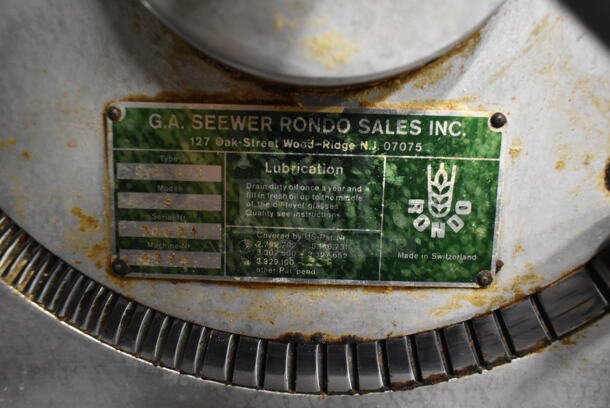 Rondo Seewer S Metal Commercial Floor Style Reversible Dough Sheeter. 208/240 Volts, 3 Phase. - Image 8 of 12