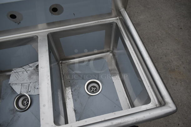 BRAND NEW SCRATCH AND DENT! Regency 600S2162018L Stainless Steel Commercial 2 Bay Sink w/ Left Side Drain Board. - Image 5 of 6