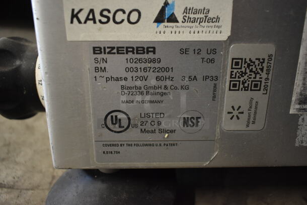 Bizerba SE 12 US Stainless Steel Commercial Countertop Meat Slicer. 120 Volts, 1 Phase. Tested and Working! - Image 8 of 8