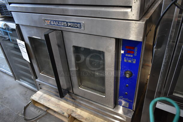 2 Bakers Pride Cyclone Stainless Steel Commercial Natural Gas Powered Full Size Convection Ovens w/ View Through Doors, Metal Oven Racks and Thermostatic Controls. 2 Times Your Bid! - Image 3 of 7
