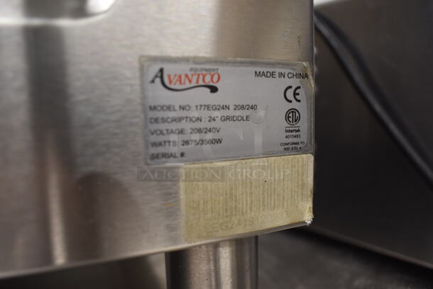 Avantco 177EG24N Commercial Stainless Steel Countertop Griddle On Galvanized Legs. 208/240V.  - Image 4 of 4