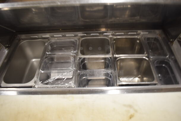 Turbo Air MST-36 Commercial Stainless Steel Sandwich/Salad Prep Table With 11 Drop-In Bins And Two-Door Refrigerated Base And Polycoated Shelves. 115V. Tested and Working! - Image 4 of 7