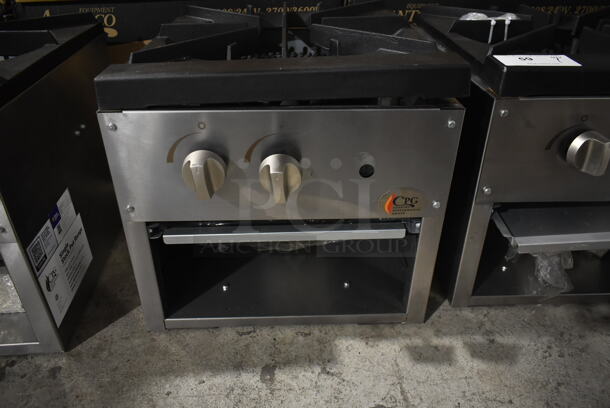 BRAND NEW SCRATCH AND DENT! Cooking Performance Group CPG 351CPGSP18L Stainless Steel Commercial Countertop Propane Gas Powered Single Burner Stock Pot Range. 80,000 BTU.  - Image 3 of 4