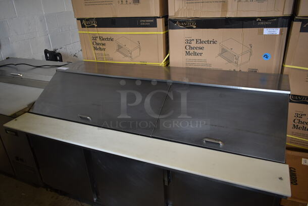 Beverage Air SP72-30M Stainless Steel Commercial Sandwich Salad Prep Table Bain Marie Mega Top on Commercial Casters. 115 Volts, 1 Phase. Tested and Working! - Image 2 of 9