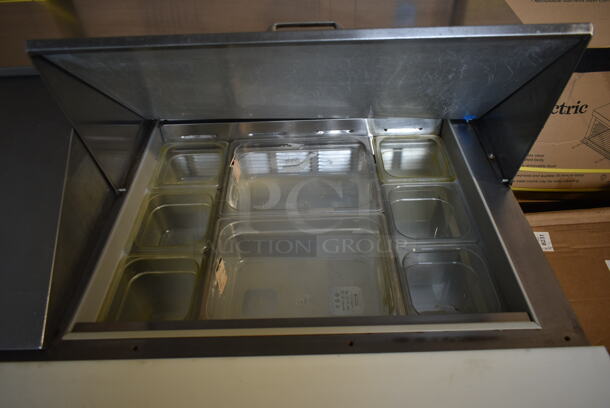 Beverage Air SP72-30M Stainless Steel Commercial Sandwich Salad Prep Table Bain Marie Mega Top on Commercial Casters. 115 Volts, 1 Phase. Tested and Working! - Image 3 of 9