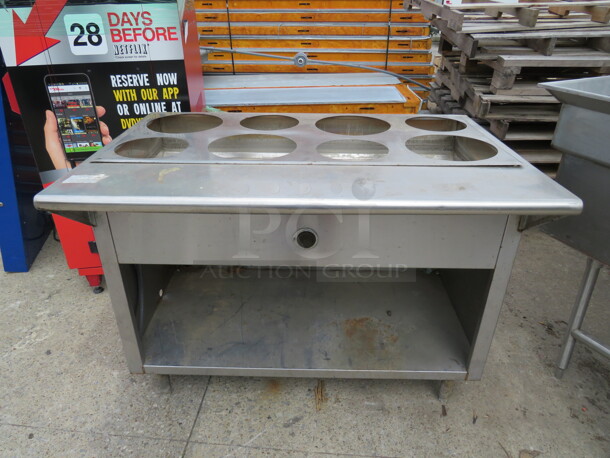 One Stainless Steel Steam Table With Under Shelf. 48X32X36