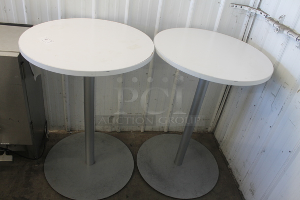 2 Bar Height Tables w/ Bases. 2 Times Your Bid!