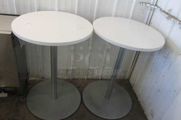2 Bar Height Tables w/ Bases. 2 Times Your Bid! - Image 1 of 2