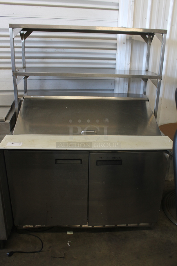 Delfield Sandwich Salad Prep Table w/ Cutting Board and 2 Tier Overshelf 4448N-18M-A52. 115 Volt, 1 Phase. Cannot Test Due To Missing Power Cord - Image 1 of 8