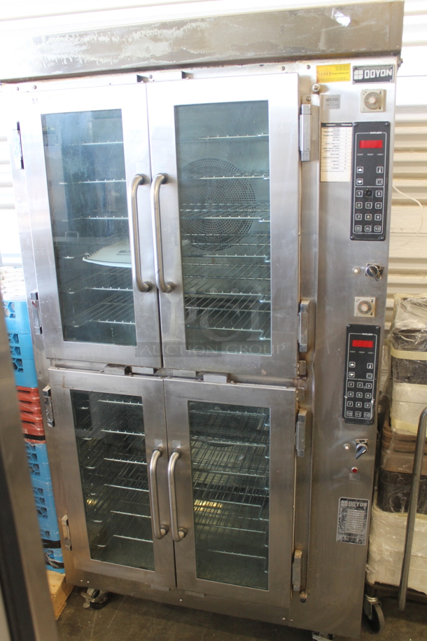 Doyon 2 Tier JA 12 SL Jet Air Convection Oven w/ Metal Racks on Commercial Casters. 120/208 Volt 1 Phase