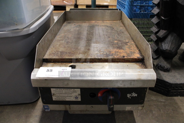Star Model 615MA Stainless Steel Commercial Countertop Natural Gas Powered Flat Top Griddle. 20,000 BTU. 15x28x13.5