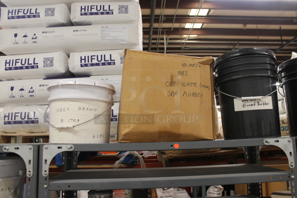 Gray Metal 6 Tier Shelving Unit w/ Contents Including Sartomer. BUYER MUST REMOVE. - Image 3 of 5