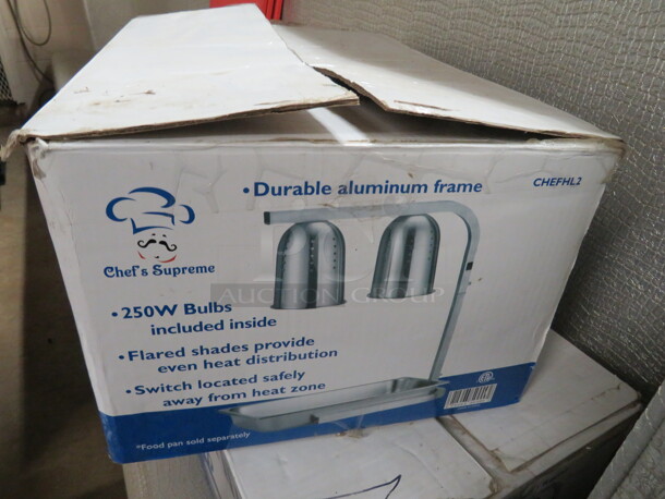 One Chef 2 Bulb Heat Lamp. 250 Watt. Model# HL2.  - Image 3 of 3