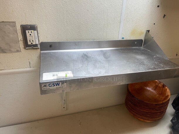 Clean! GSW WS-W1224 Solid Wall Shelf, Stainless Steel, 12 inch x 24 inch NSF 