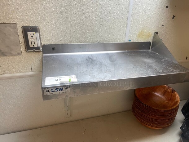 Clean! GSW WS-W1224 Solid Wall Shelf, Stainless Steel, 12 inch x 24 inch NSF  - Image 1 of 7