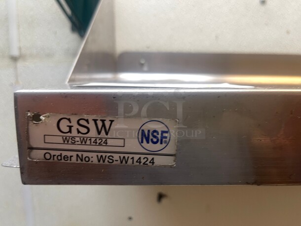 Clean! GSW WS-W1424 Solid Wall Shelf, Stainless Steel, 12 inch x 24 inch NSF  - Image 4 of 4