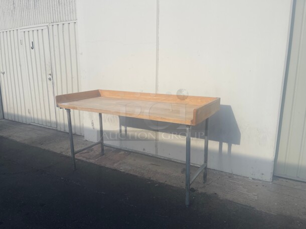 Clean! Wooden Bakery Table With Edges NSF Very Clean Top - Image 4 of 10