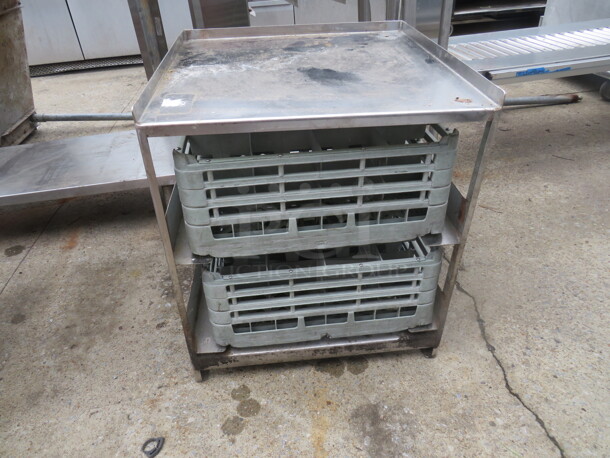 One Stainless Steel Dishwasher Rack Holder, With 2 Dishwasher Racks. - Image 1 of 1