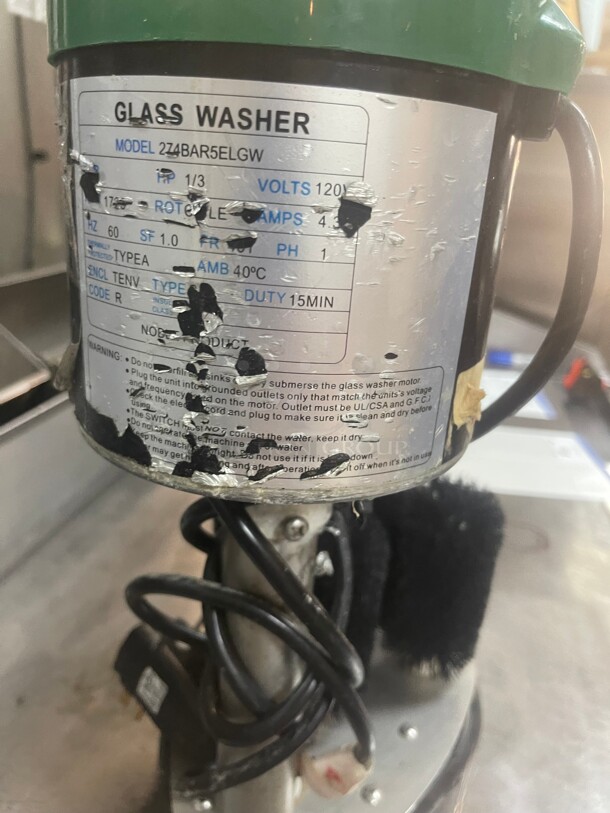 Nice! NOBLE  COMMERCIAL SUBMERSIBLE MOTORIZED GLASS WASHING BRUSHES Great For Bar NSF 115 Volt Tested and Wokring! - Image 4 of 8