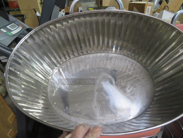 One NEW Stainless Steel Decorative Bucket With Side Handles. 21.5X14X9 - Image 2 of 2