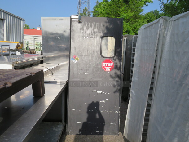 One 35X79 Eliason Kitchen Traffic Door With Hardware.