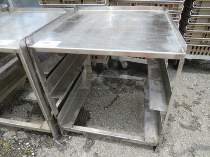 One Stainless Steel Dishwasher Rack Table. 22X22.5X35