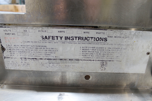 Broaster Stainless Steel Commercial Floor Style Propane Gas Powered Pressure Fryer. - Image 4 of 6