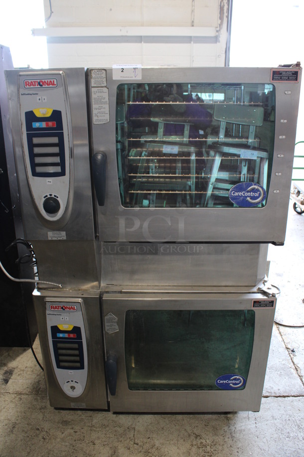 2 Rational Model SCC 62G Stainless Steel Commercial Natural Gas Powered Combi Convection Oven w/ View Through Door and Metal Racks. 75,000 BTU. 42x40x67. 2 Times Your Bid! - Image 1 of 10