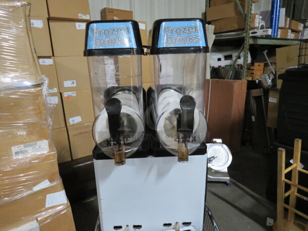 One AWESOME WORKING Dual Frozen Drink Machine. 16X20X32 - Image 1 of 3