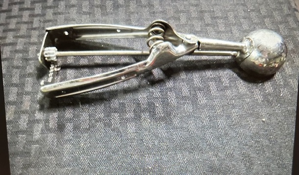 One Stainless Steel Disher.