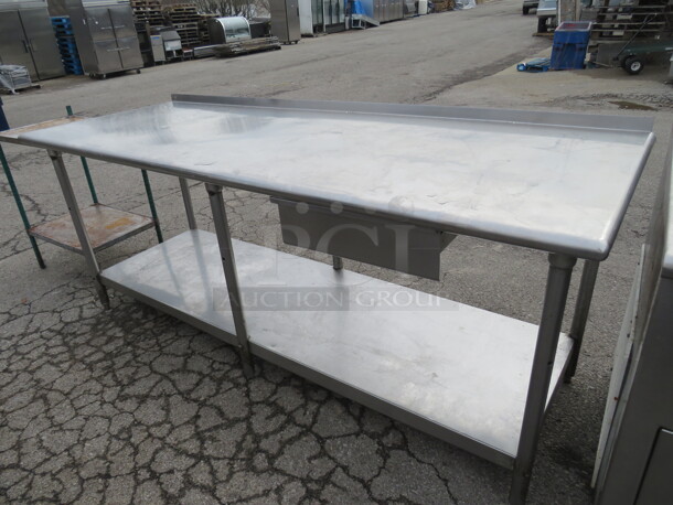One Stainless Steel Table With 1 Drawer, And SS Under Shelf And Back Splash. 83X30X36 - Image 2 of 2
