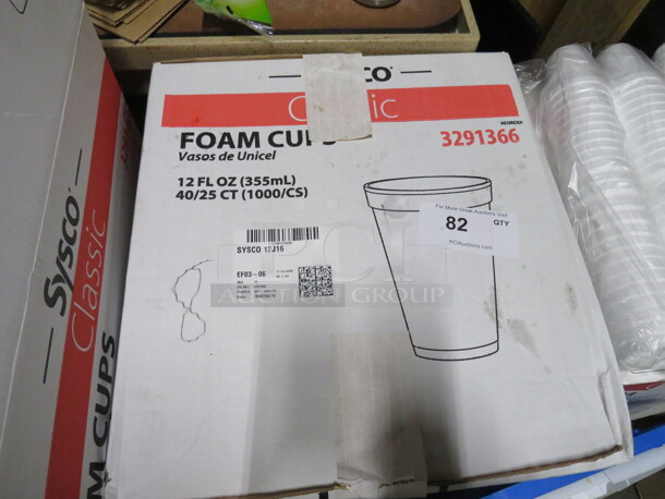 Case Of 12oz Foam Cups. - Image 1 of 1