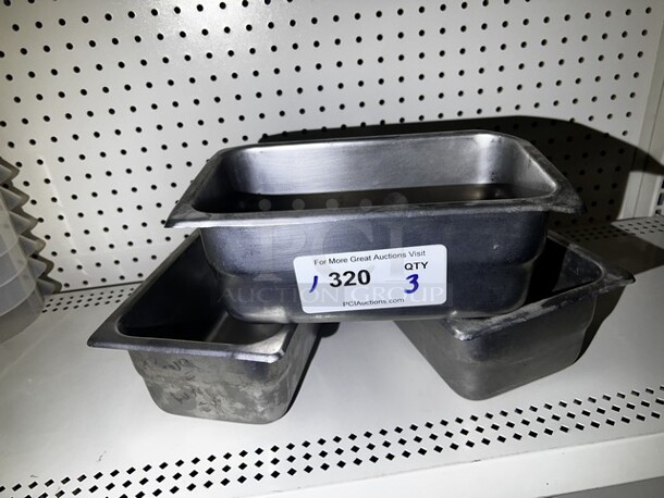 Mixed Lot, Stainless Shallow Drop In Pans, No Lids QTY 3. Your Bid X 3
