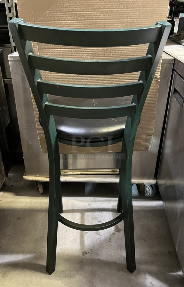 Metal Bar Stools, Black & Green, 4 X Bid - Image 2 of 2