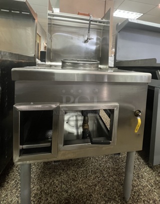 ABC 27" Single Chamber Commercial Natural Gas Wok Range NSF  Heavy Duty NSF Wok   75,000 BTU Volcano Burner  Tested and Working!