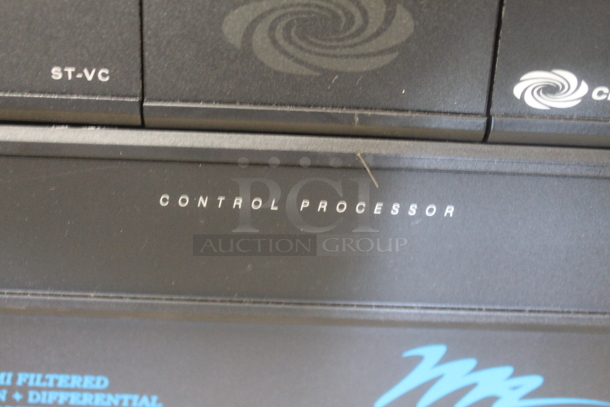 6 Electronic Rack Units in Black Metal Cabinet; Middleby Atlantic Power Center, Crestron Control Processor, Crestron Volume Tone Control, Ashly SRA-120 Power Amplifier, Extron AAP 301 Interface Extron Media Presentation Switcher. 6 Times Your Bid!   - Image 12 of 12