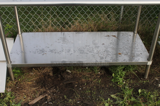 Stainless Steel Commercial Table w/ Back Splash and Under Shelf. - Image 2 of 3