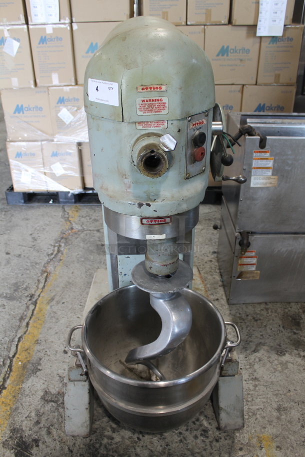 Attias USA 60 Metal Commercial Floor Style 60 Quart Planetary Dough Mixer w/ Stainless Steel Mixing Bowl and Dough Hook Attachment. 220 Volts, 1 Phase. - Image 3 of 11