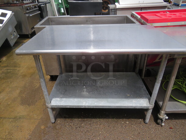 One Stainless Steel Table With Under Shelf. 48X30X36 - Image 1 of 2