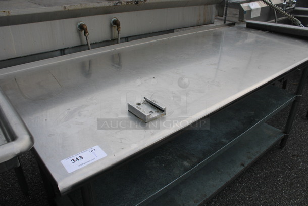 Stainless Steel Commercial Table w/ Vegetable Slicer Mount, Drawer and 2 Metal Undershelves. 72x30x34 - Image 2 of 5