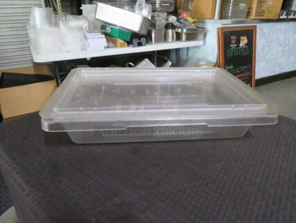 One 1.75 Gallon Food Storage Container With Lid.