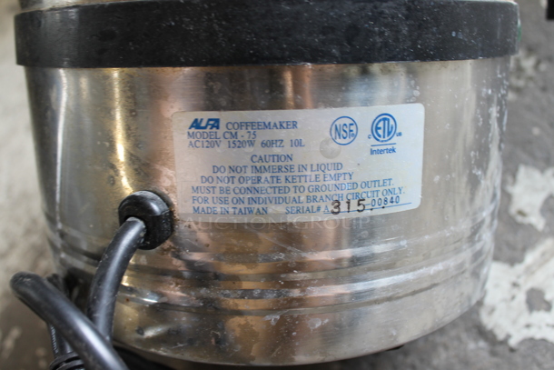 Alfa CM-75 Stainless Steel Coffee Maker. 120 Volts, 1 Phase. - Image 4 of 4