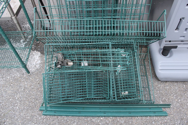 ALL ONE MONEY! Lot of Various Green Finish Pieces to Wall Mount Storage Merchandiser! - Image 3 of 4