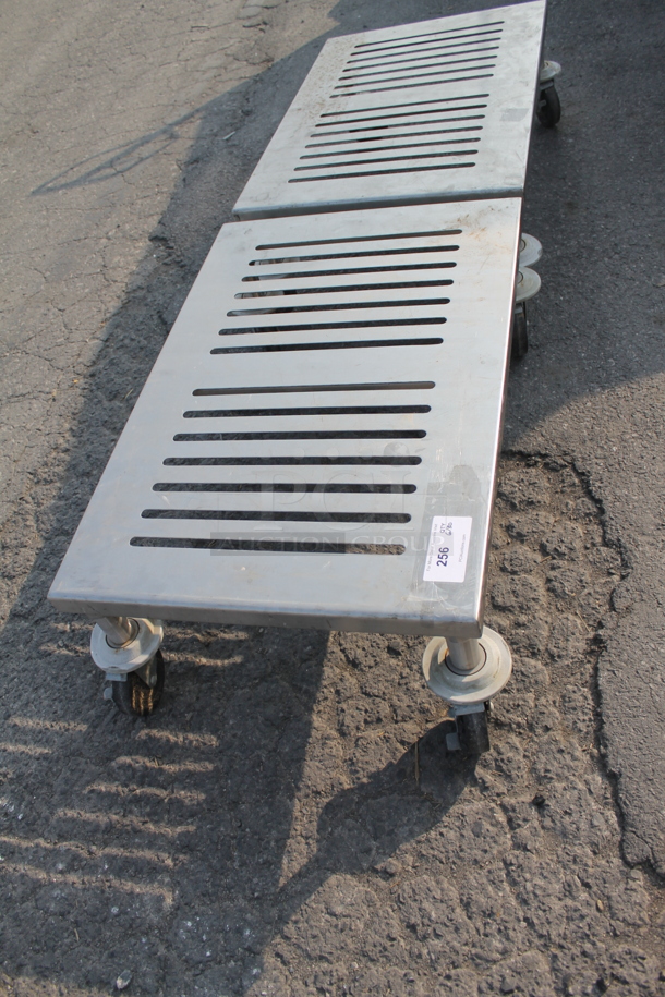 2 Commercial Stainless Steel Dunnage Racks With Stainless Steel Top On Commercial Casters.  - Image 3 of 4
