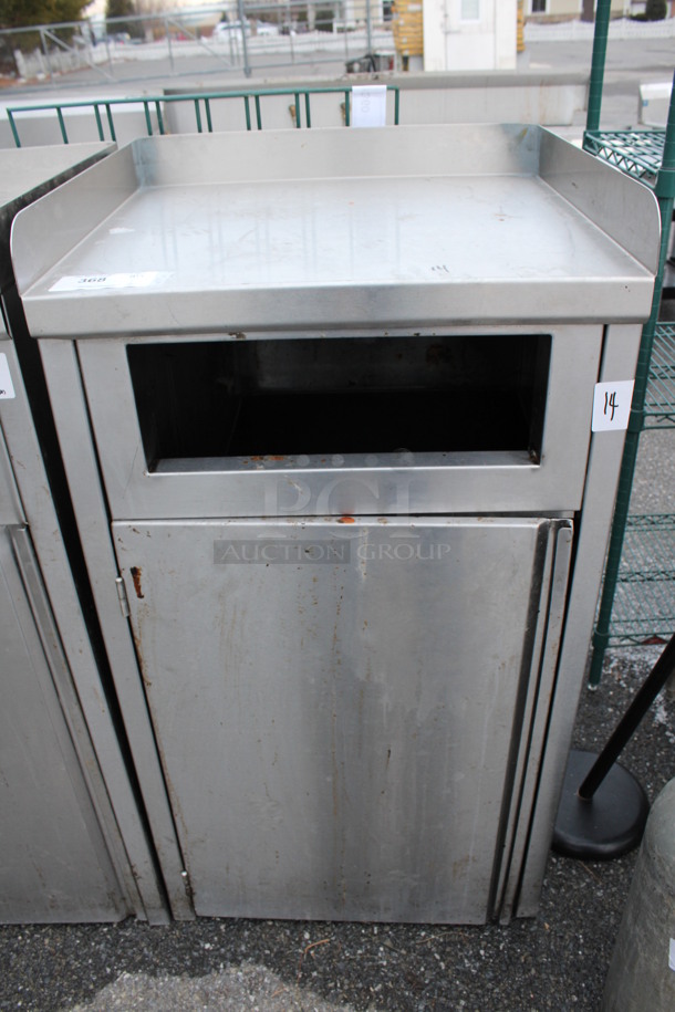 Stainless Steel Commercial Trash Can Shell w/ Trash Can and Door. 24x23x45.5 - Image 1 of 3