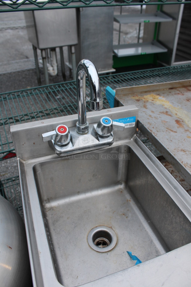 Stainless Steel Commercial Single Bay Sink w/ Faucet and Handles. 12.5x18.5x39. Bay 10x12x6 - Image 3 of 4